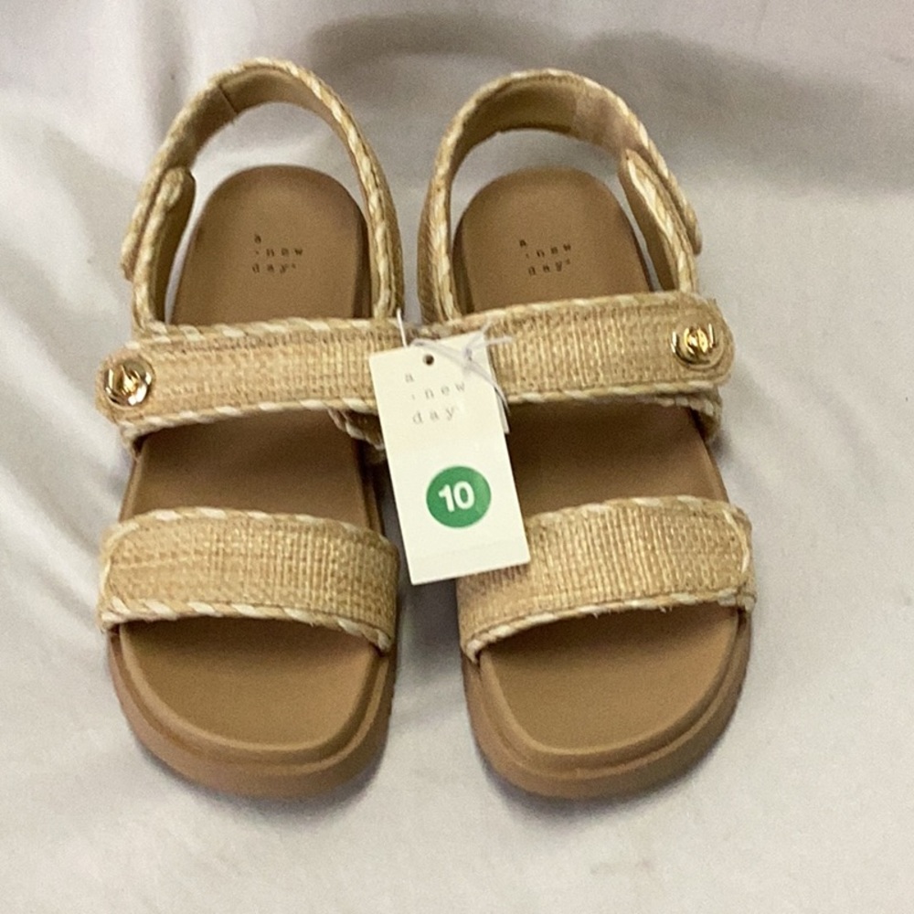 Womens Tilly Raffia Platform Footbed Sandals - a New Day - tan - new - Picture 4 of 7